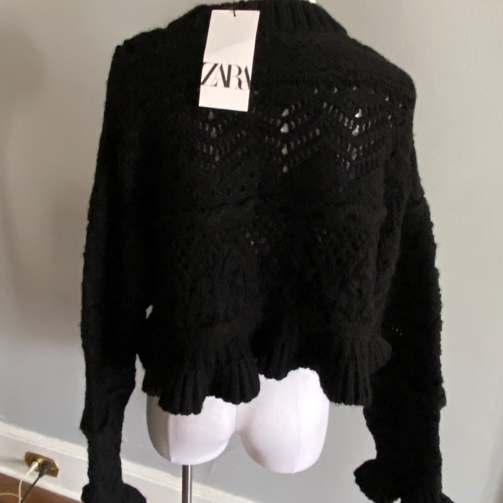 Zara CROPPED KNIT SWEATER - Picture 4 of 10